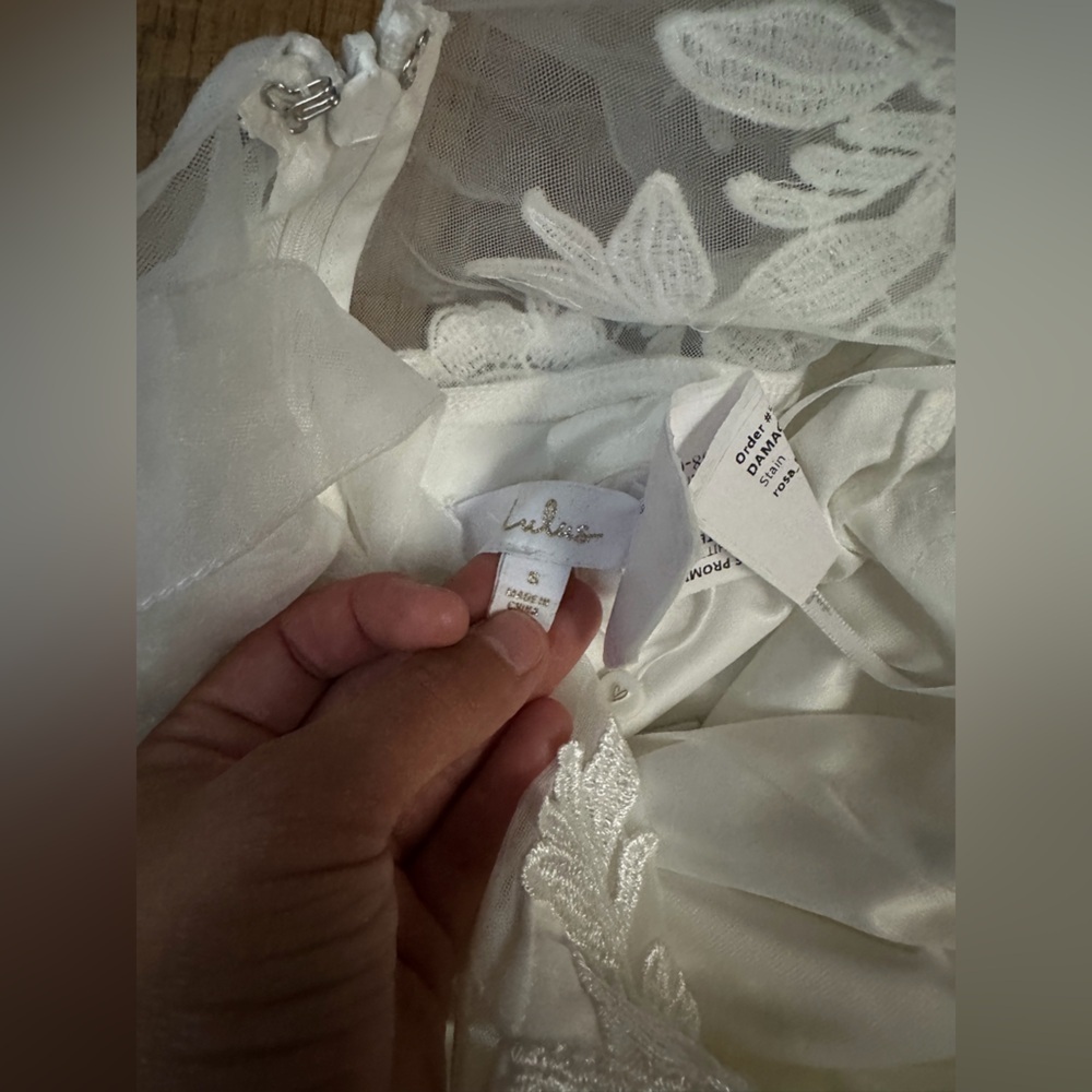 Lulus Precious Promise White Satin Embroidered Lace
Mermaid Maxi Dress - Picture 8 of 8